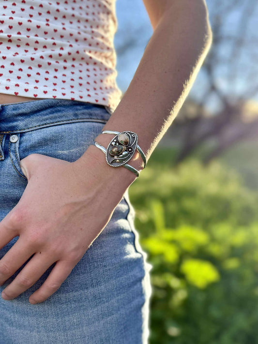 Royston Ribbon Turquoise Butterfly Cuff / Bangle