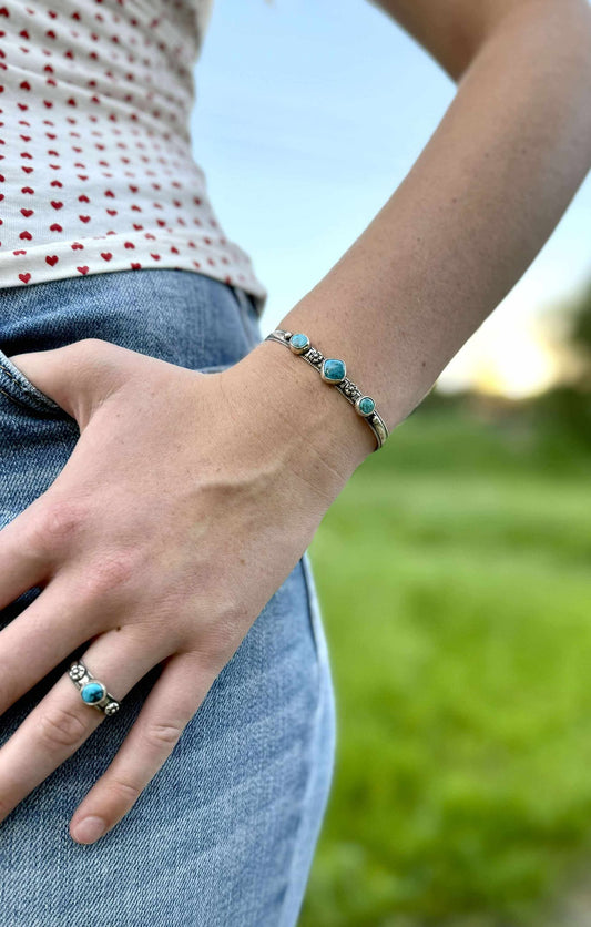 Sonoran Blue Jay Turquoise Cuff