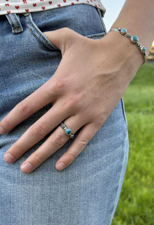 Sonoran Blue Jay Turquoise adjustable Ring