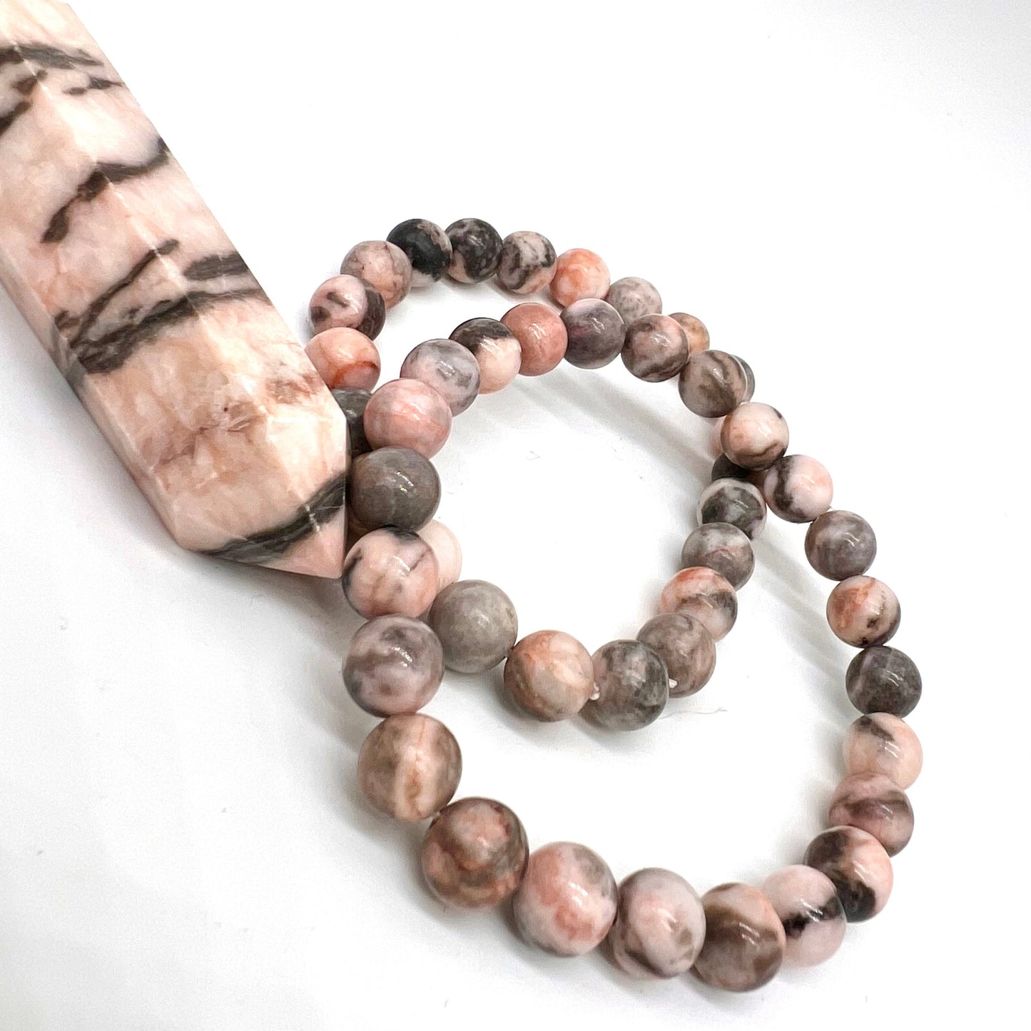 Pink Zebra Jasper Bracelet - Opportunities, Success, Love, Stability