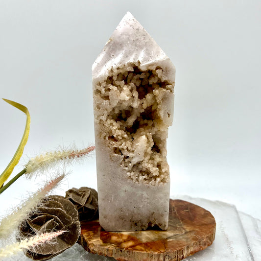 Pink Amethyst Druzy Tower Large