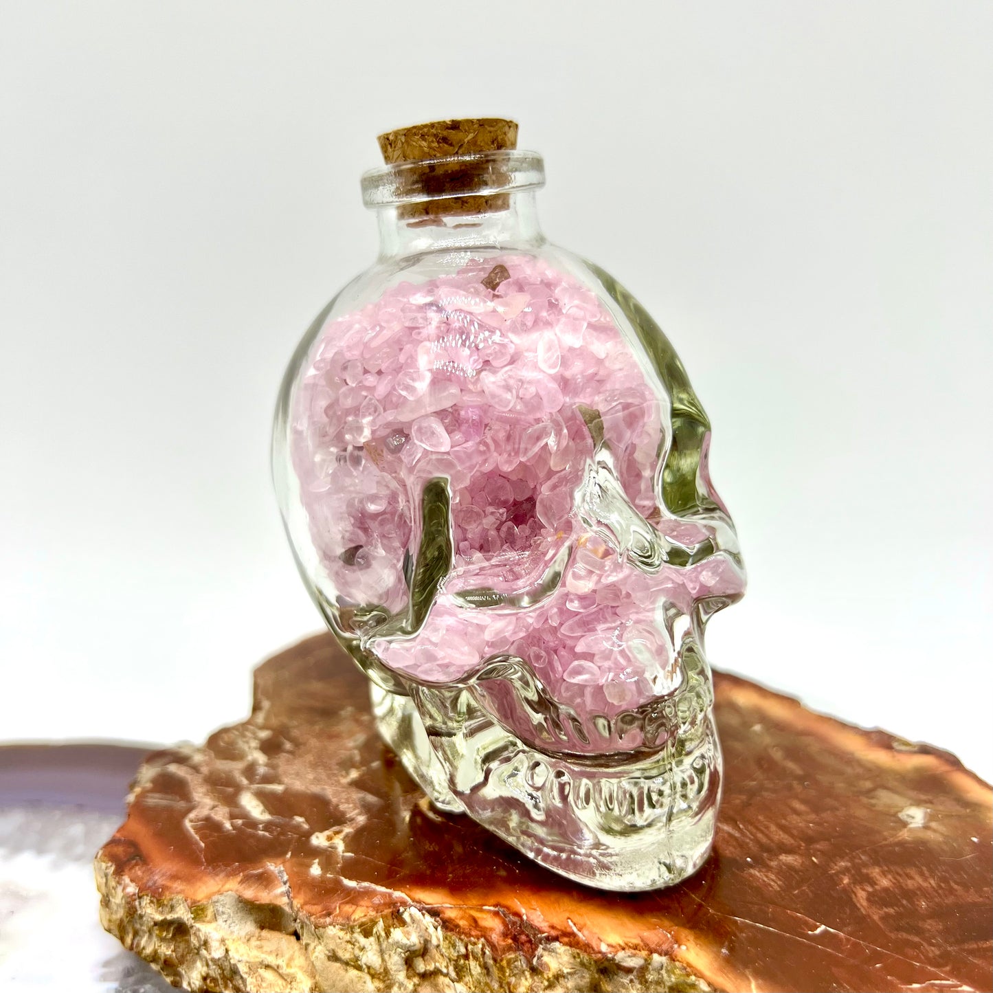 Crystal Chip Skull Wishing Bottle