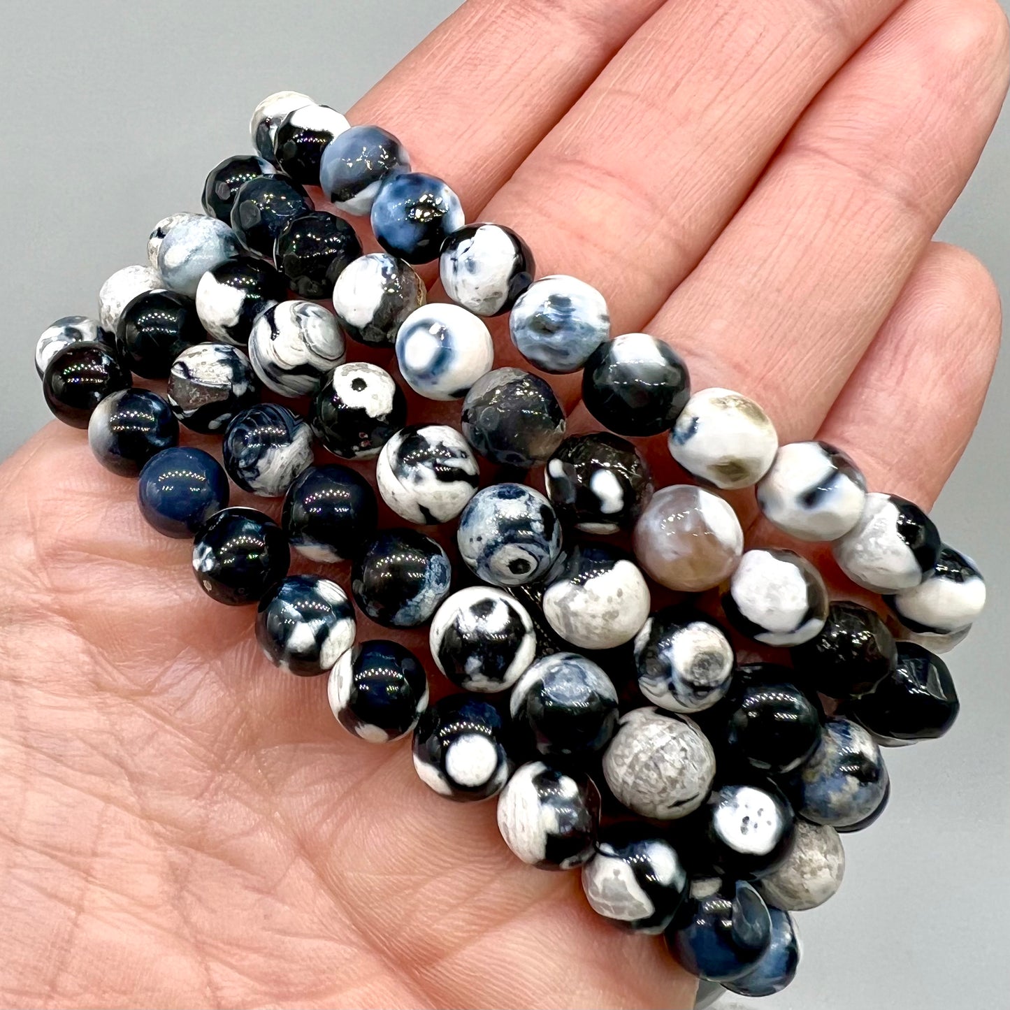 Blue Orca Agate Bracelet - Truth, Communication, Transformation, Inner Peace, Grounding