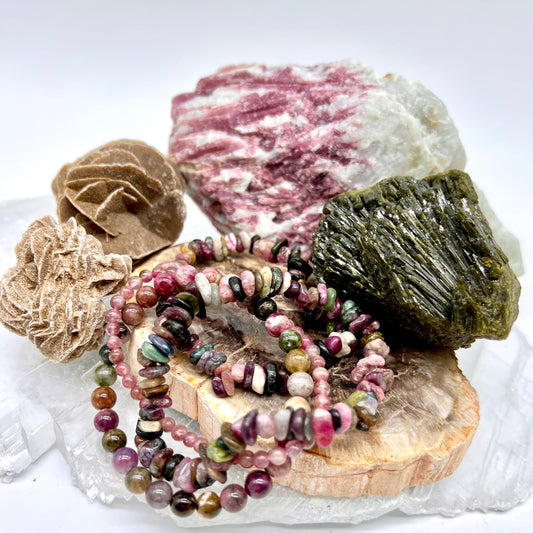 Mixed Tourmaline Bracelet - Love, Relationships, PTSD, Passion, Relaxation, Joy