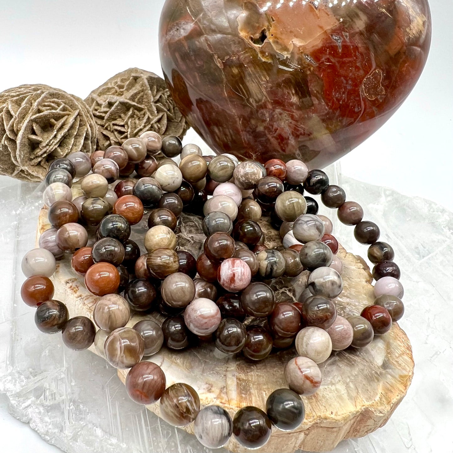 Petrified Wood Bracelet - Truth, Abundance, Trust, Growth, Calming