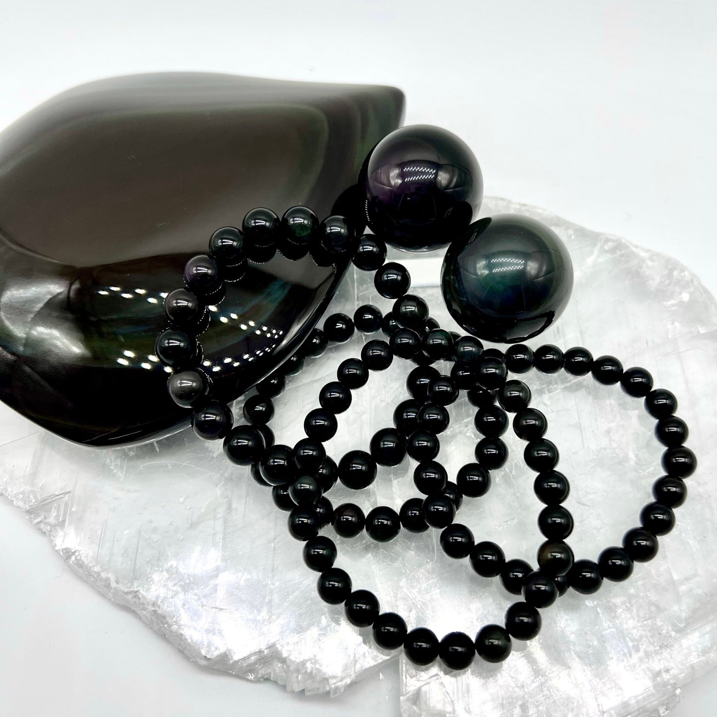 Rainbow Obsidian Bracelet - Grounding, Protection, Clarity, Truth, Balance, Focus