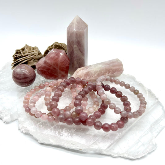lavender Rose Quartz Bracelet - Unconditional Love, Soothing, Forgiveness, Lifts Depression
