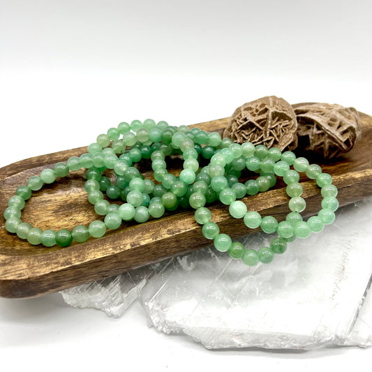 Green Aventurine Bracelet - Success, Luck, Independence, Calm, Relieves Anger/Irritability