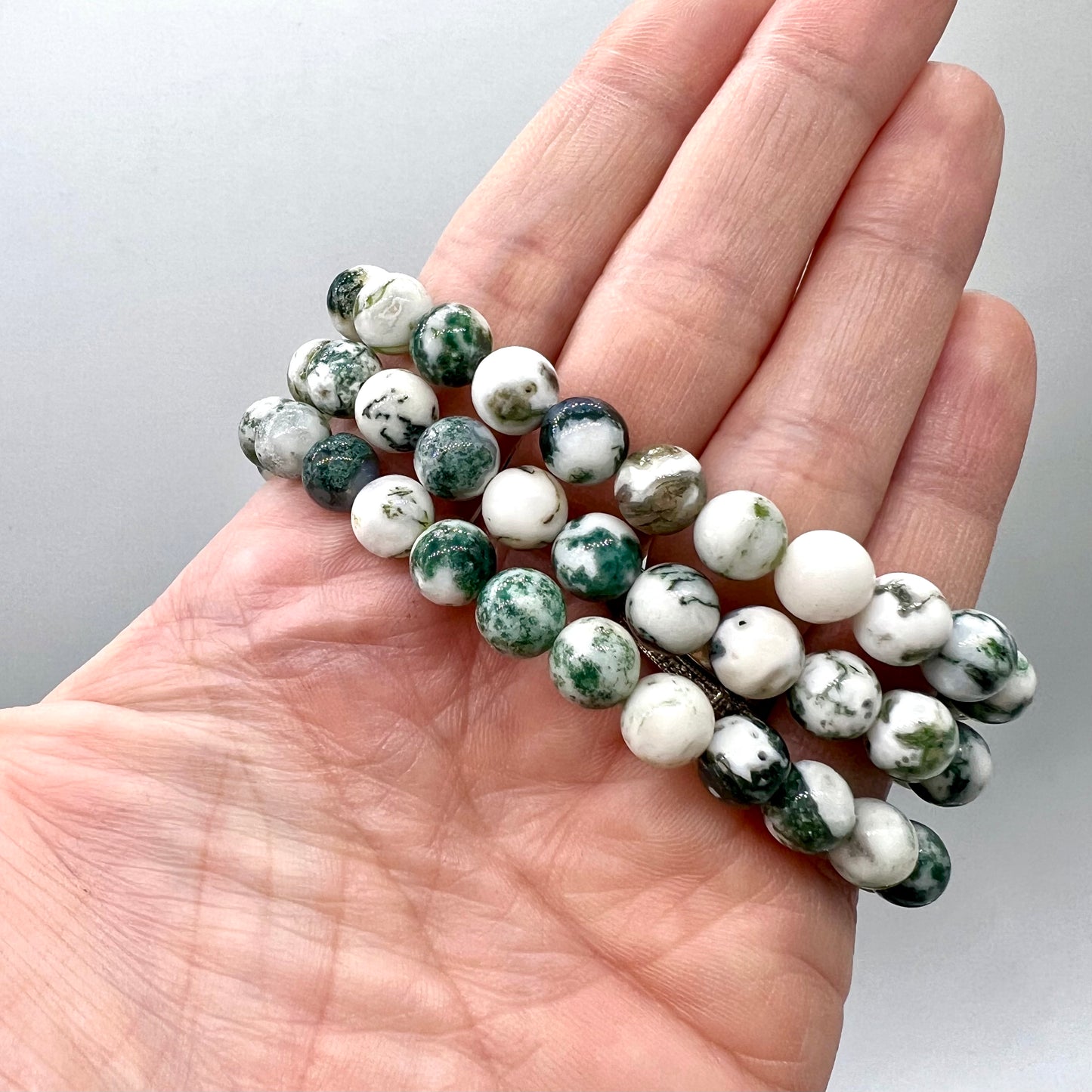Tree Moss Agate Bracelet - New beginnings, PTSD, Nurturing, Peace, Stress Relief