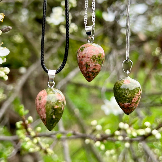 Unakite Acorn Necklace