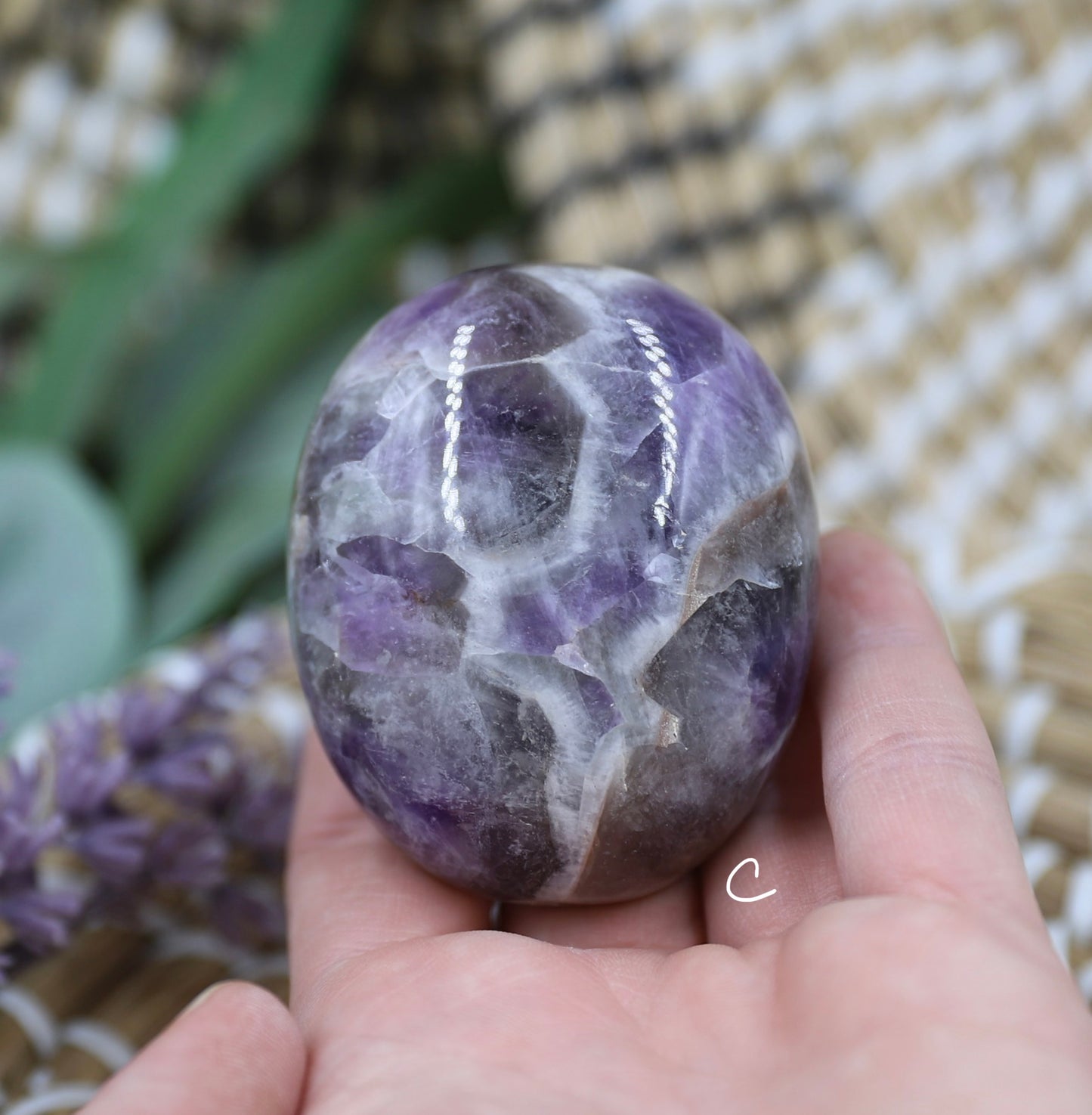 Dream Amethyst Palm Stone
