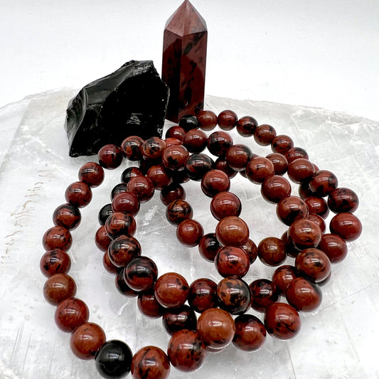Mahogany Obsidian Bracelet - Grounding, Protection, Strength, Trust, Creativity