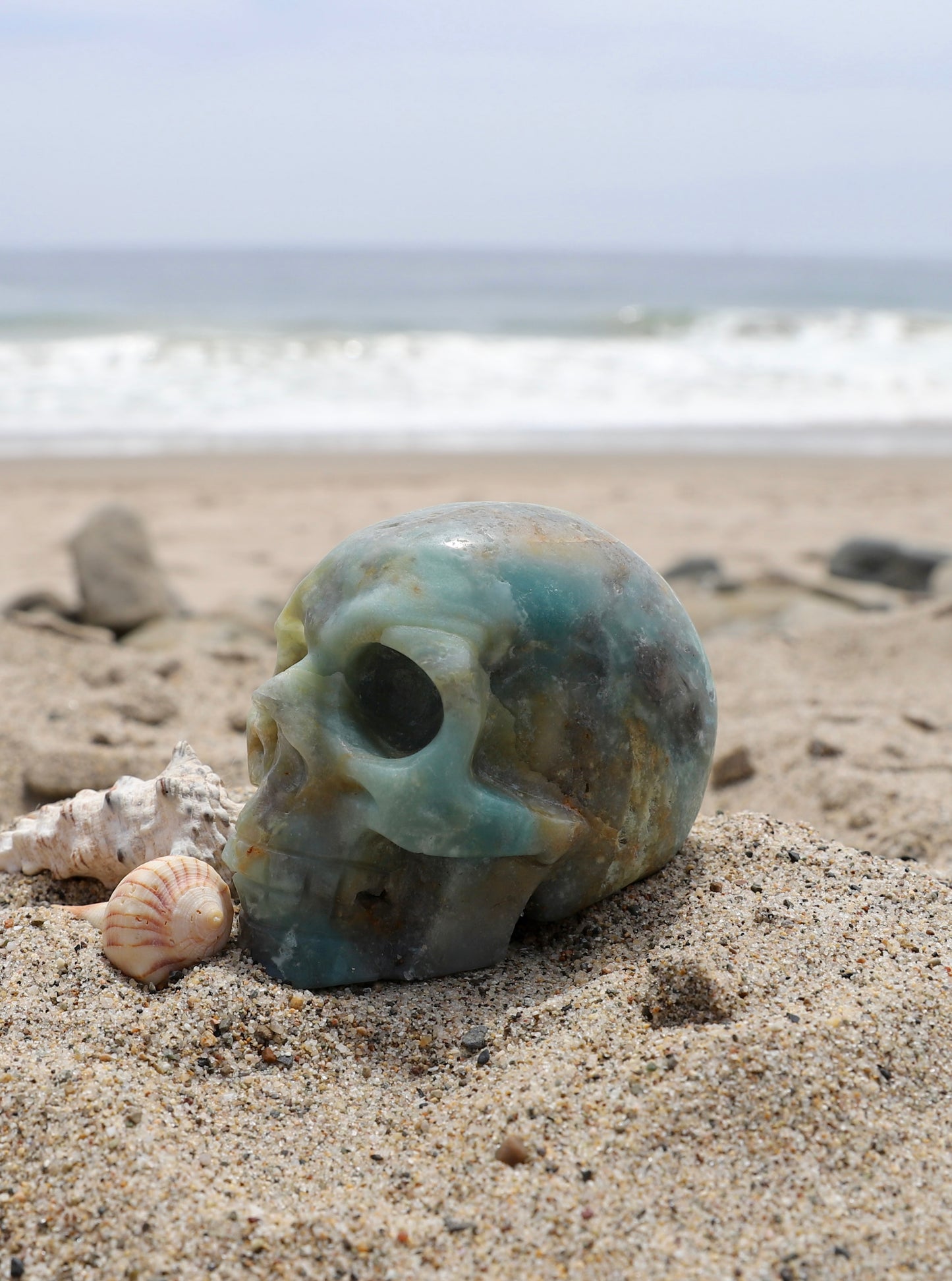 Caribbean Calcite Skull - Druzy