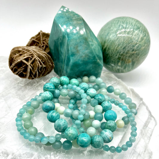 Amazonite Bracelet - Communication, Clarity, Trust, Luck, Success