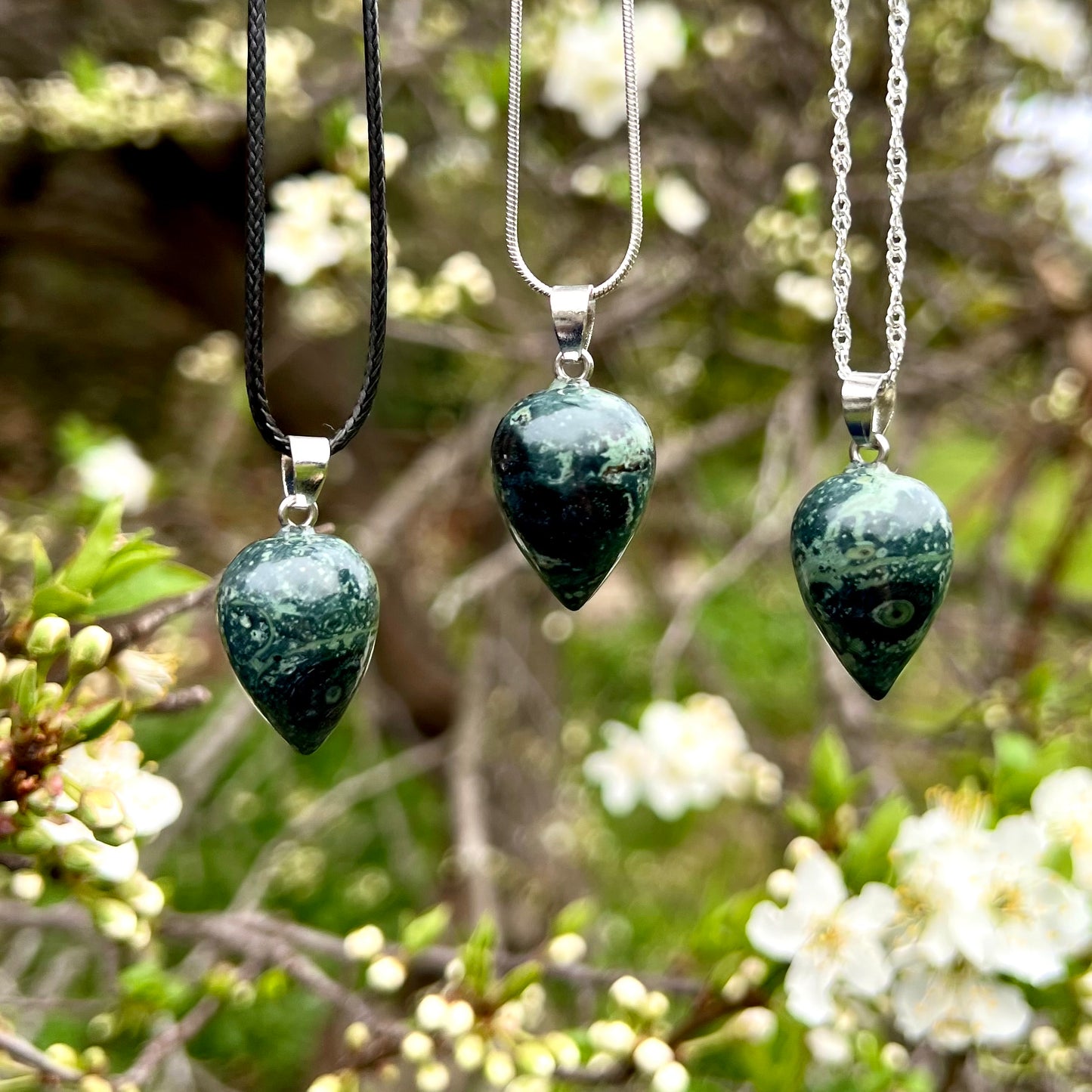 Kambaba Jasper Acorn Necklace