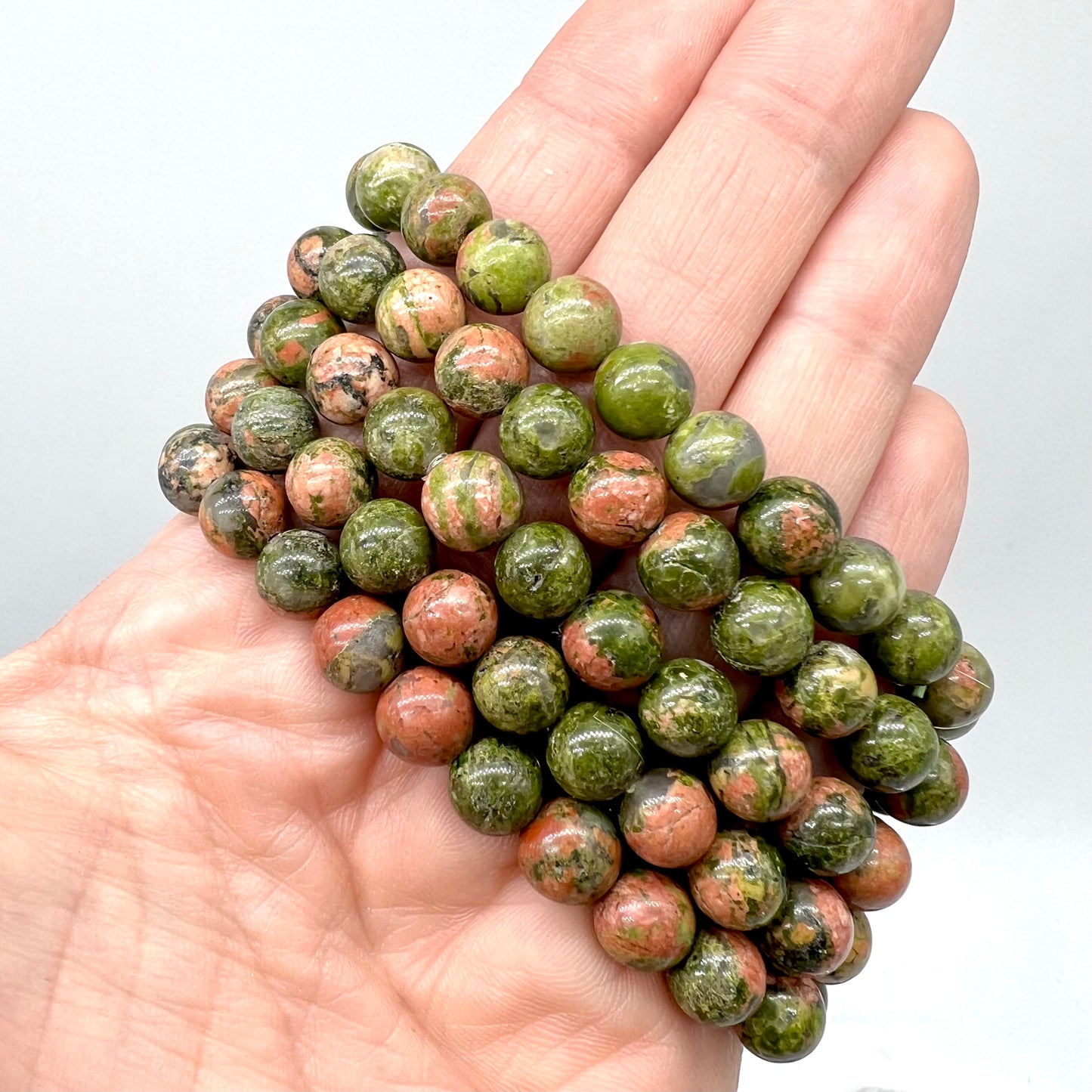 Unakite Bracelet - Patience, Inner Peace, Empathy, Fertility, Release Bad Habits