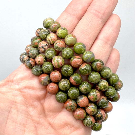 Unakite Bracelet - Patience, Inner Peace, Empathy, Fertility, Release Bad Habits