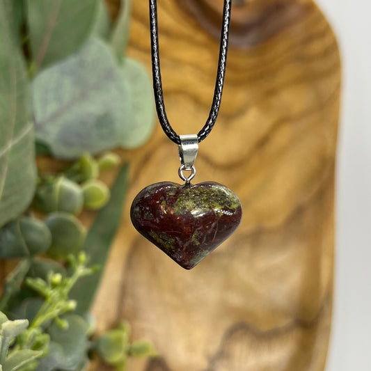 Dragon Bloodstone Heart Necklace