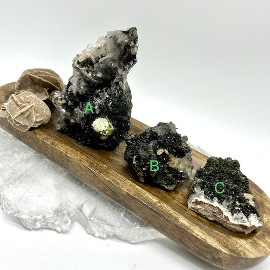 Epidote with Prehnite & Quartz Free Form