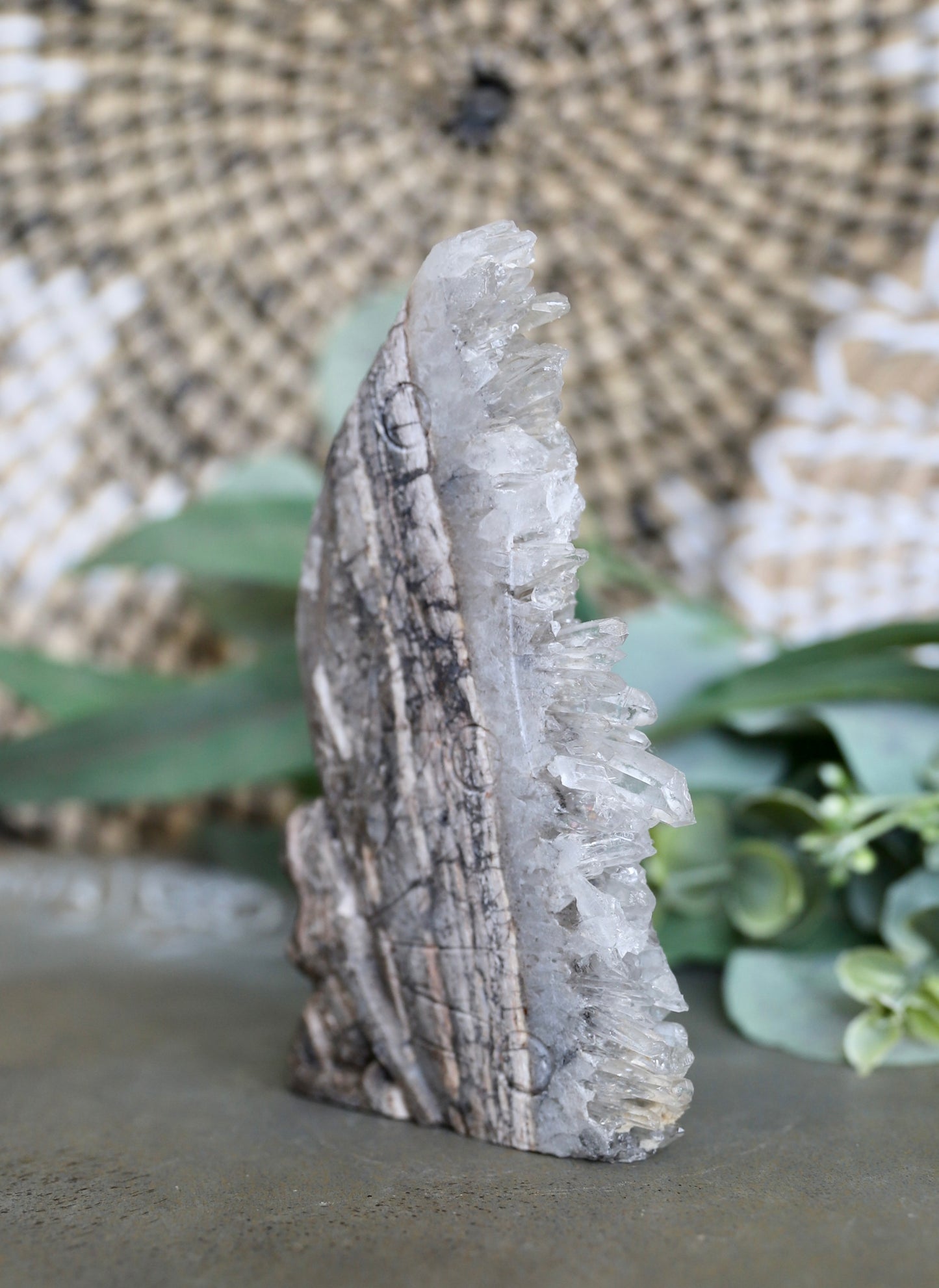 Fairy Clear Quartz Cluster Slab Carving