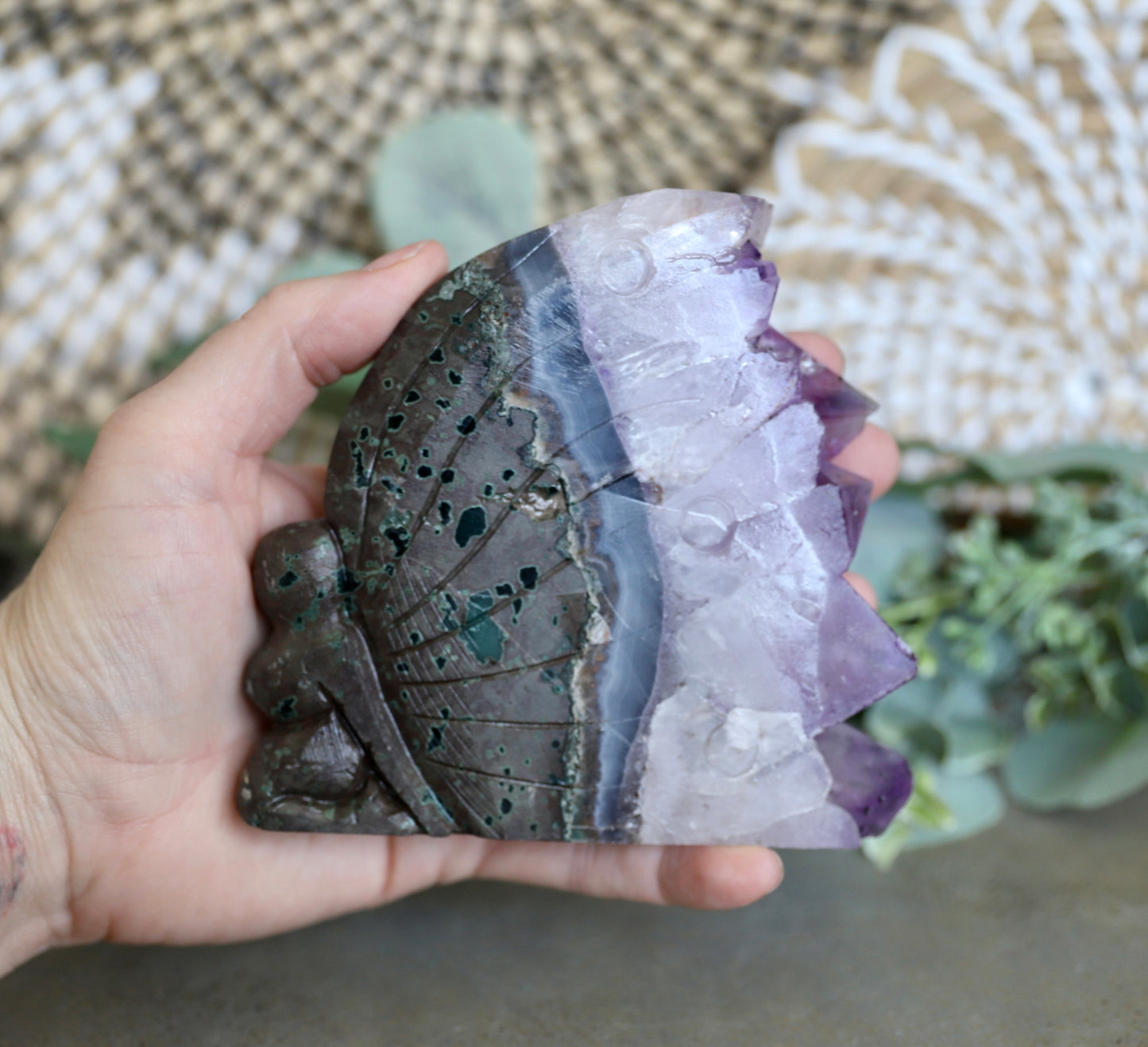 Fairy Amethyst Super 7 Cluster Carving