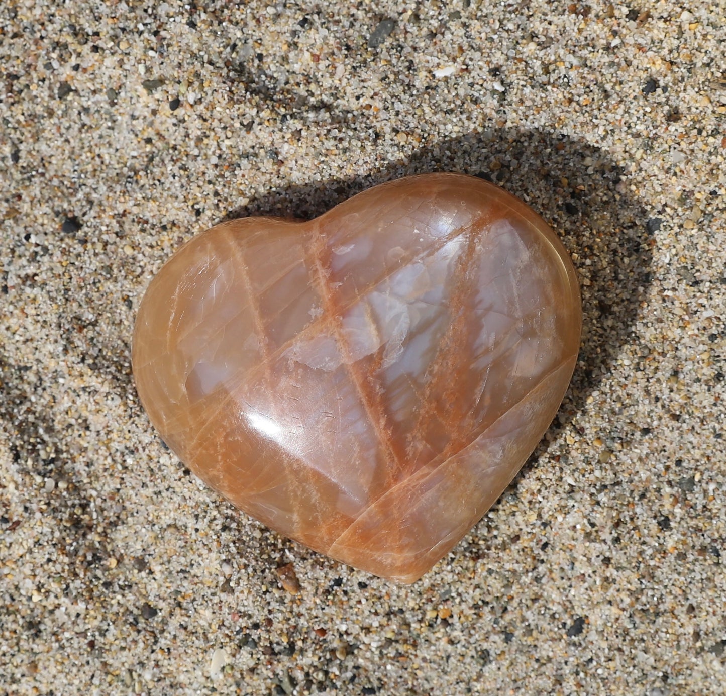 Peach Moonstone Large Heart