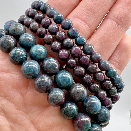 Ruby in Kyanite Bracelet - Grounding, Fear, Awareness, Intuition, Confidence