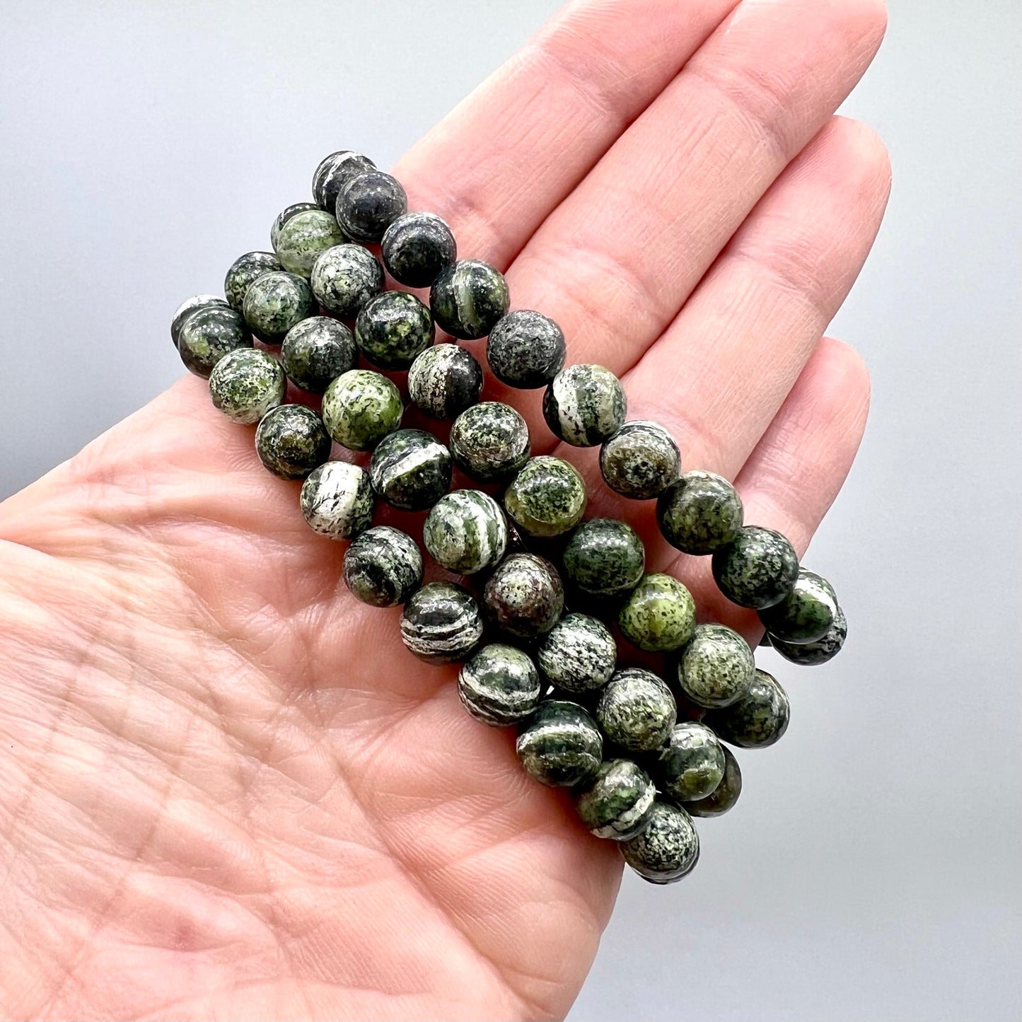 Green Zebra Bracelet - Peace, Passion, Motivation, Nurturing, Trust