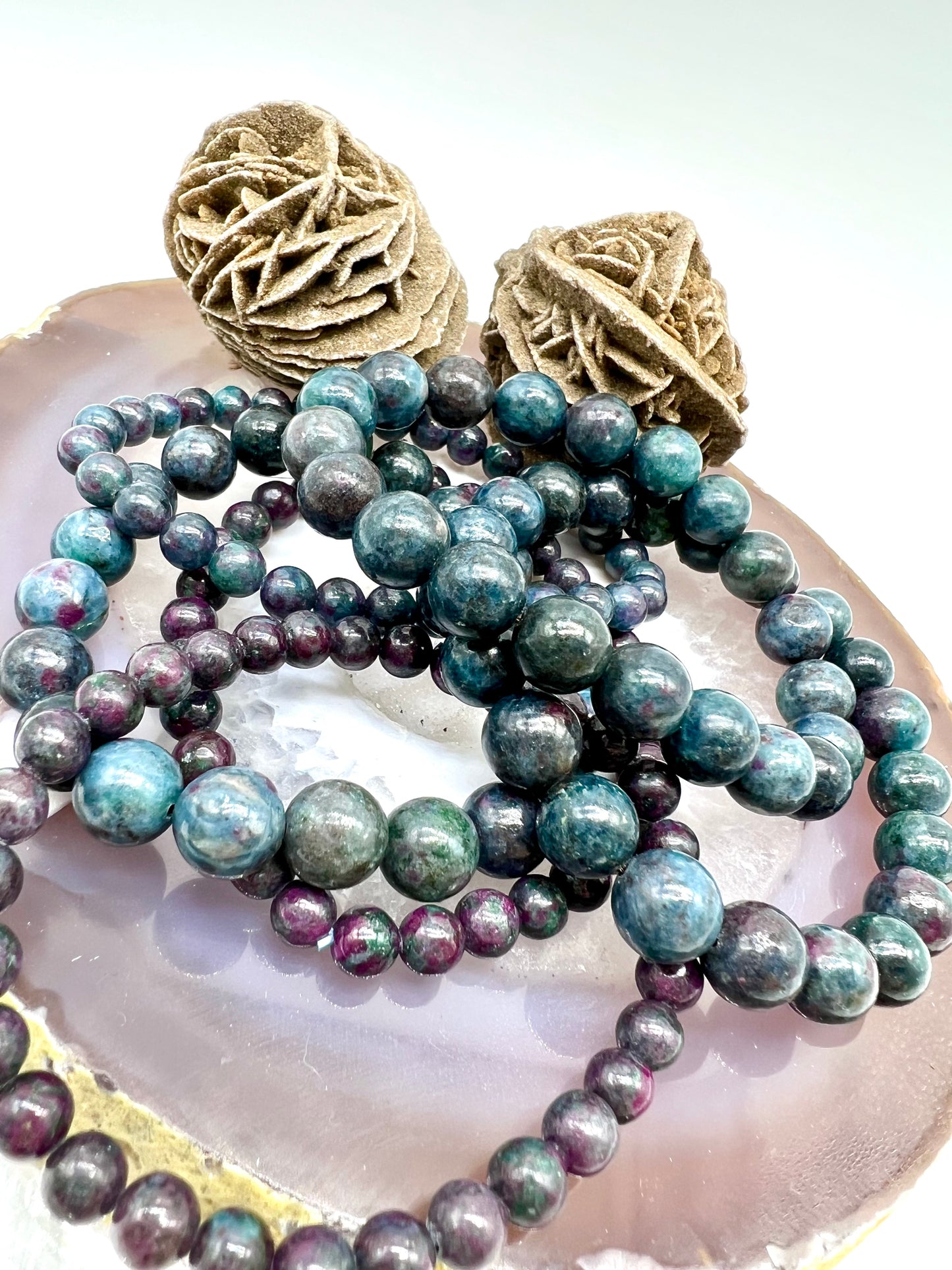 Ruby in Kyanite Bracelet - Grounding, Fear, Awareness, Intuition, Confidence