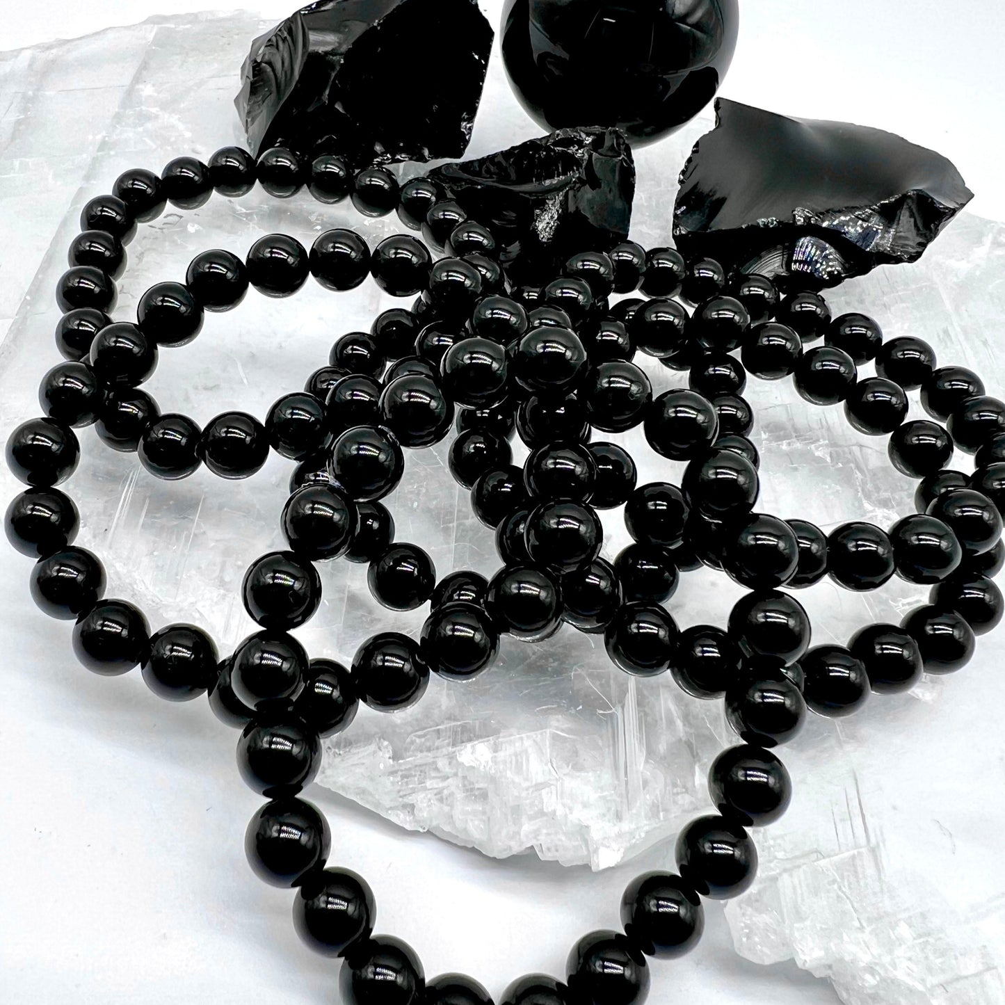 Black Obsidian Bracelet - New Beginnings, Blocks Negativity, Protection