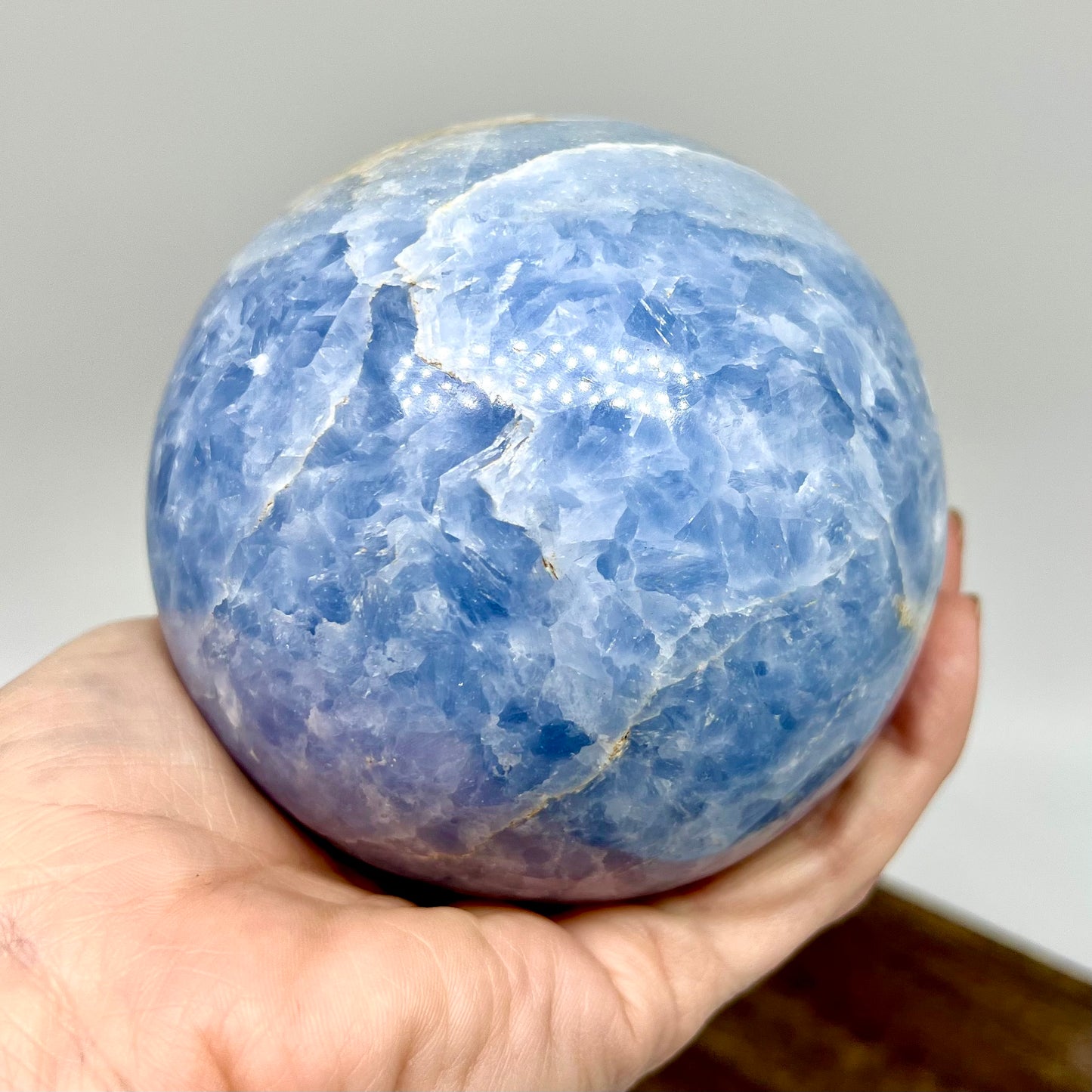 Blue Calcite sphere XL
