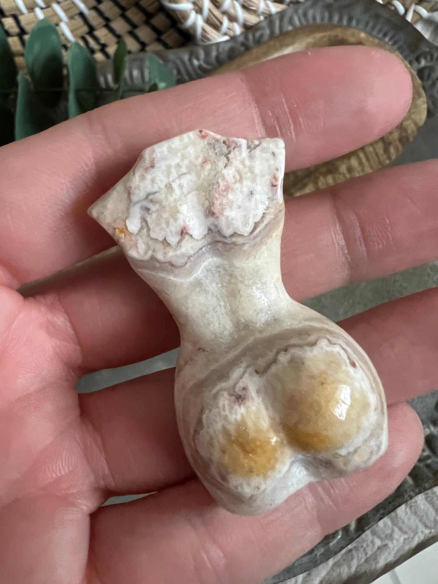 Crazy Lace Agate & Moss Agate Body Carving