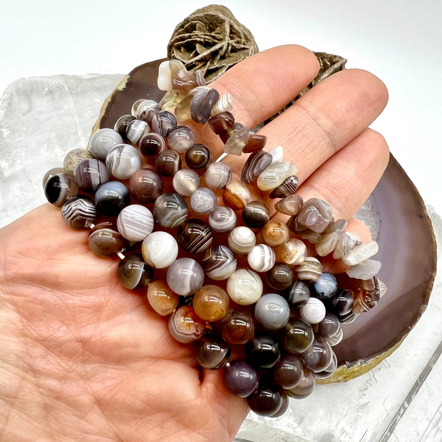 Botswana Agate Bracelet - New Beginnings, Growth, Intuition, Dreams, Opportunities