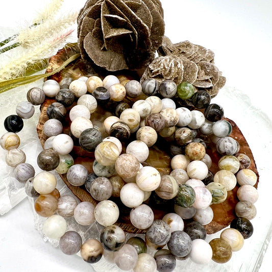 Bamboo Agate Bracelet - Stress, Grounding, Happiness, Balance, Positivity