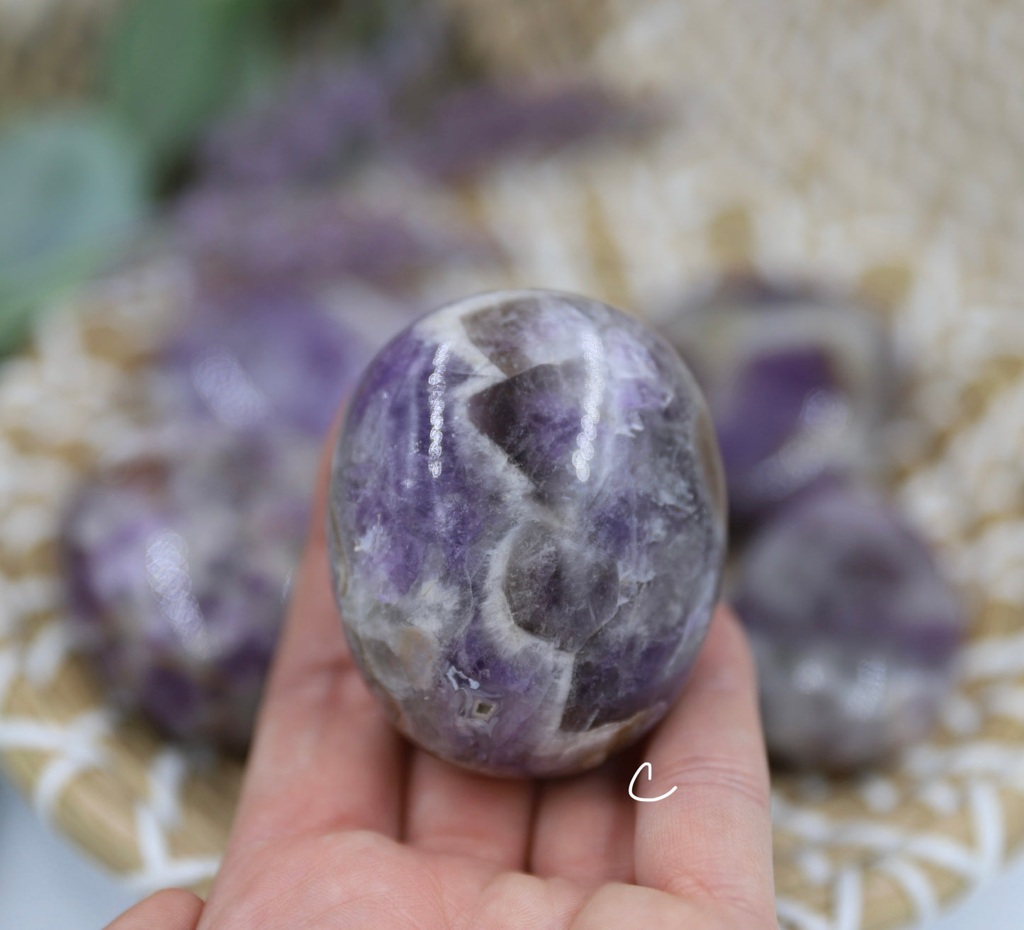 Dream Amethyst Palm Stone