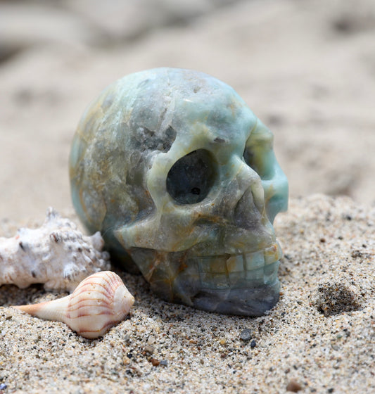 Caribbean Calcite Skull - Druzy