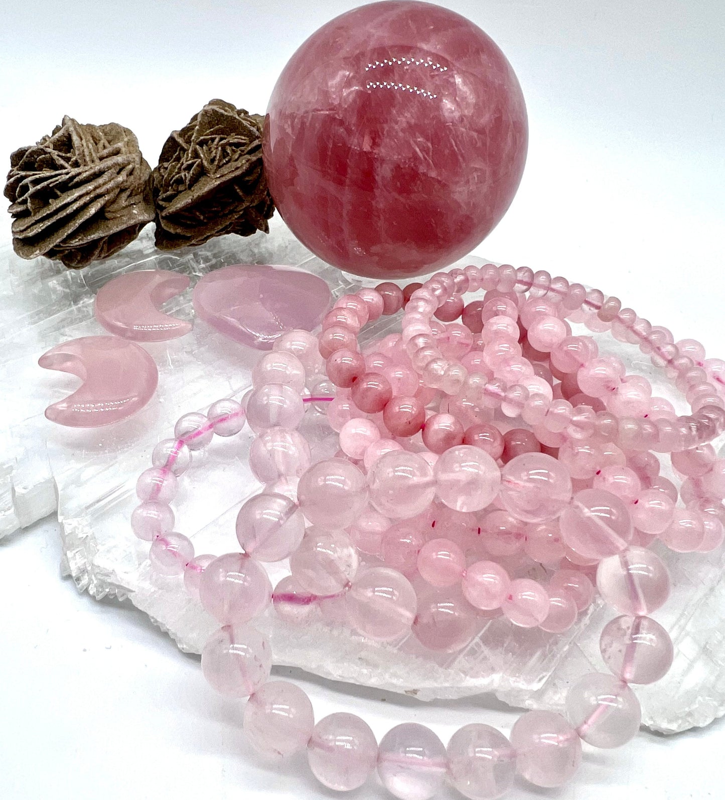 Rose Quartz Bracelet - Unconditional Love, Soothing, Forgiveness, Lifts Depression, Self Love