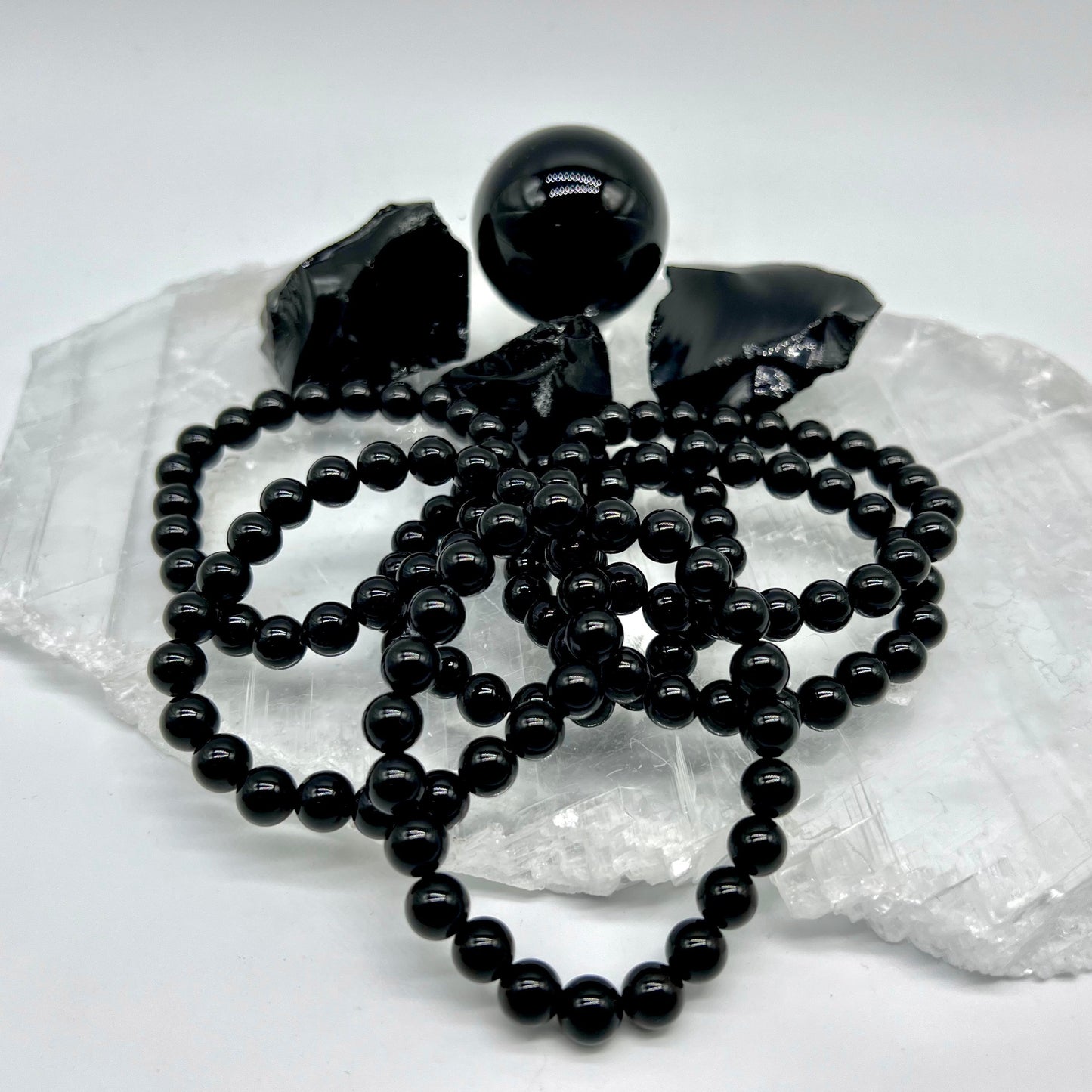 Black Obsidian Bracelet - New Beginnings, Blocks Negativity, Protection