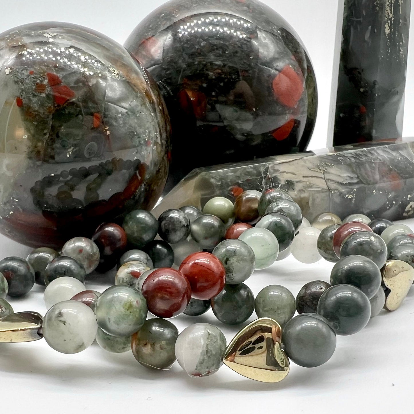 African Bloodstone Bracelet - Courage, Motivation, Good Fortune, Intuition