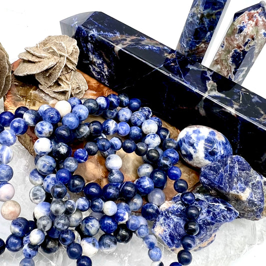 Sodalite Bracelet - Intuition, Clarity, Sleep, balances Metabolism, Communication