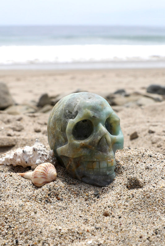 Caribbean Calcite Skull - Druzy