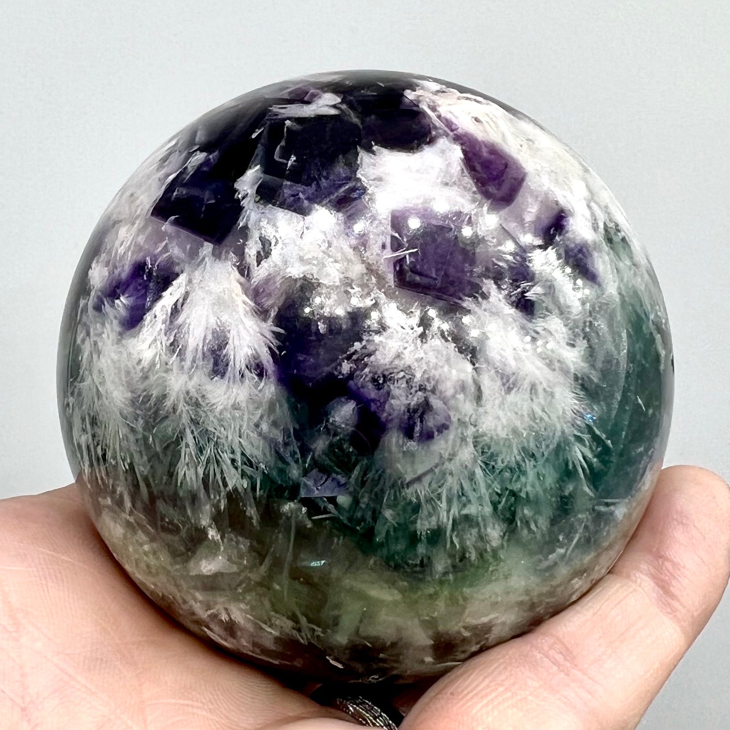 Snowflake Fluorite Large Sphere