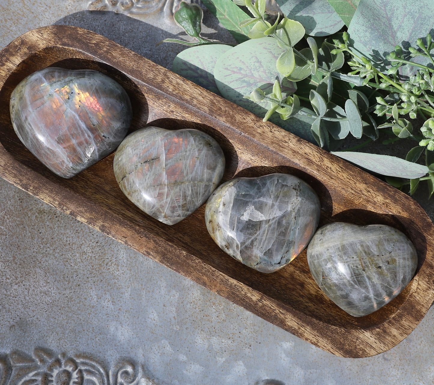 Sunset Labradorite Large Heart
