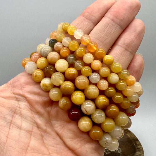 Golden/Yellow Jade Bracelet - Good Luck & Good Fortune, Self-Worth, Joy, Happiness, Confidence, Success