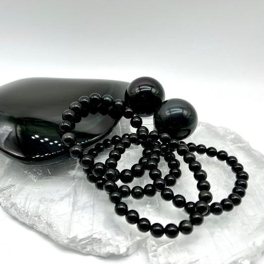 Rainbow Obsidian Bracelet - Grounding, Protection, Clarity, Truth, Balance, Focus