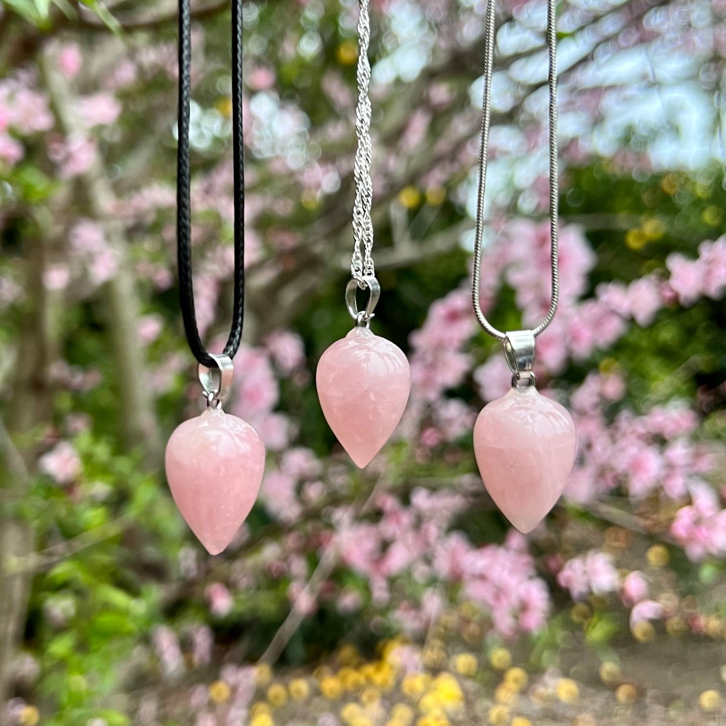 Rose Quartz Acorn Necklace