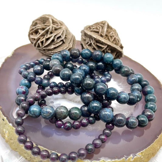 Ruby in Kyanite Bracelet - Grounding, Fear, Awareness, Intuition, Confidence