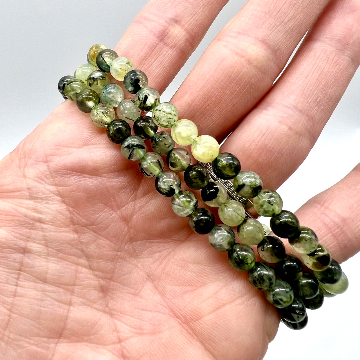 Prehnite Bracelet - Intuition, Relaxation, Stress Release, Meditation, Focus
