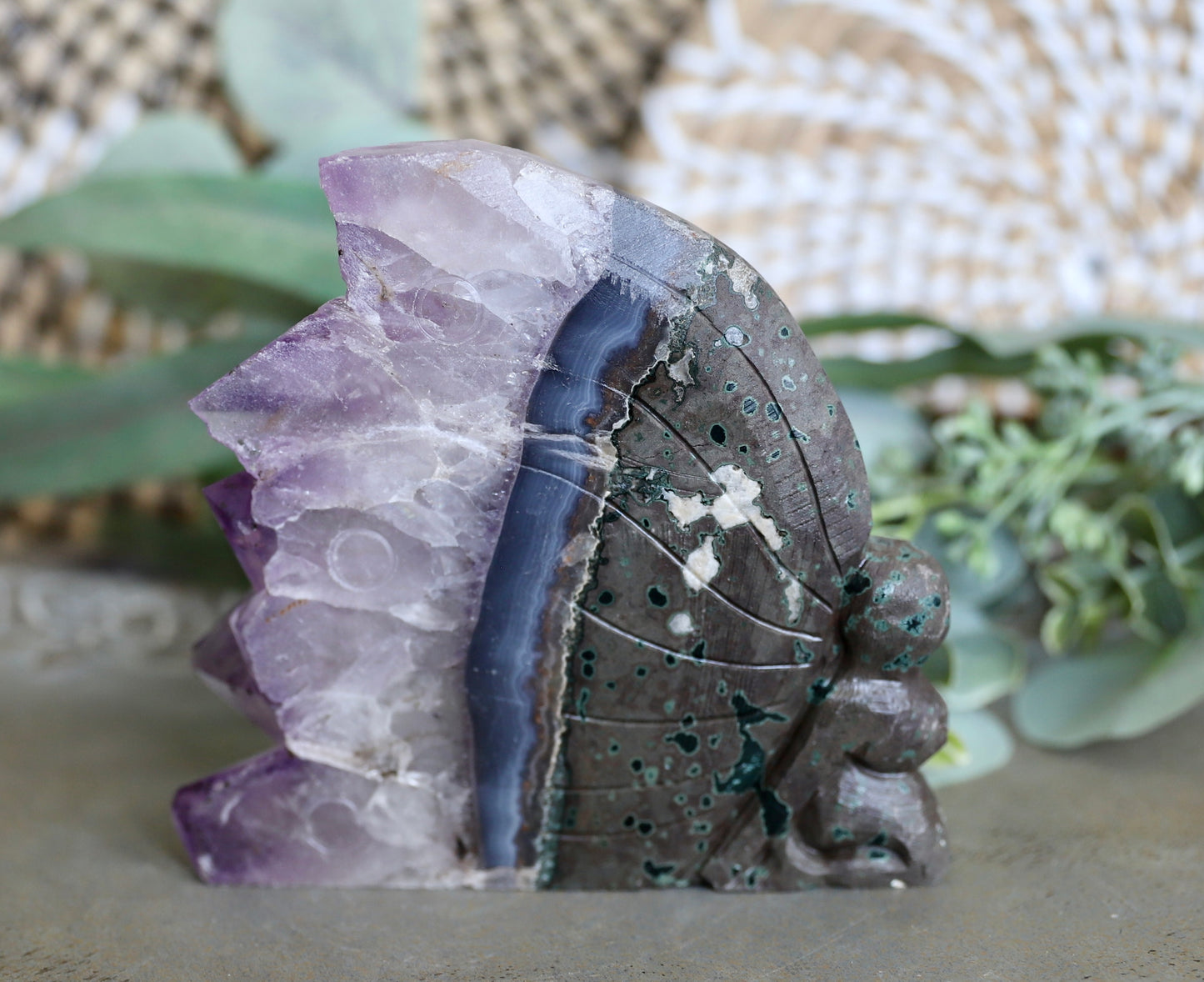 Fairy Amethyst Super 7 Cluster Carving