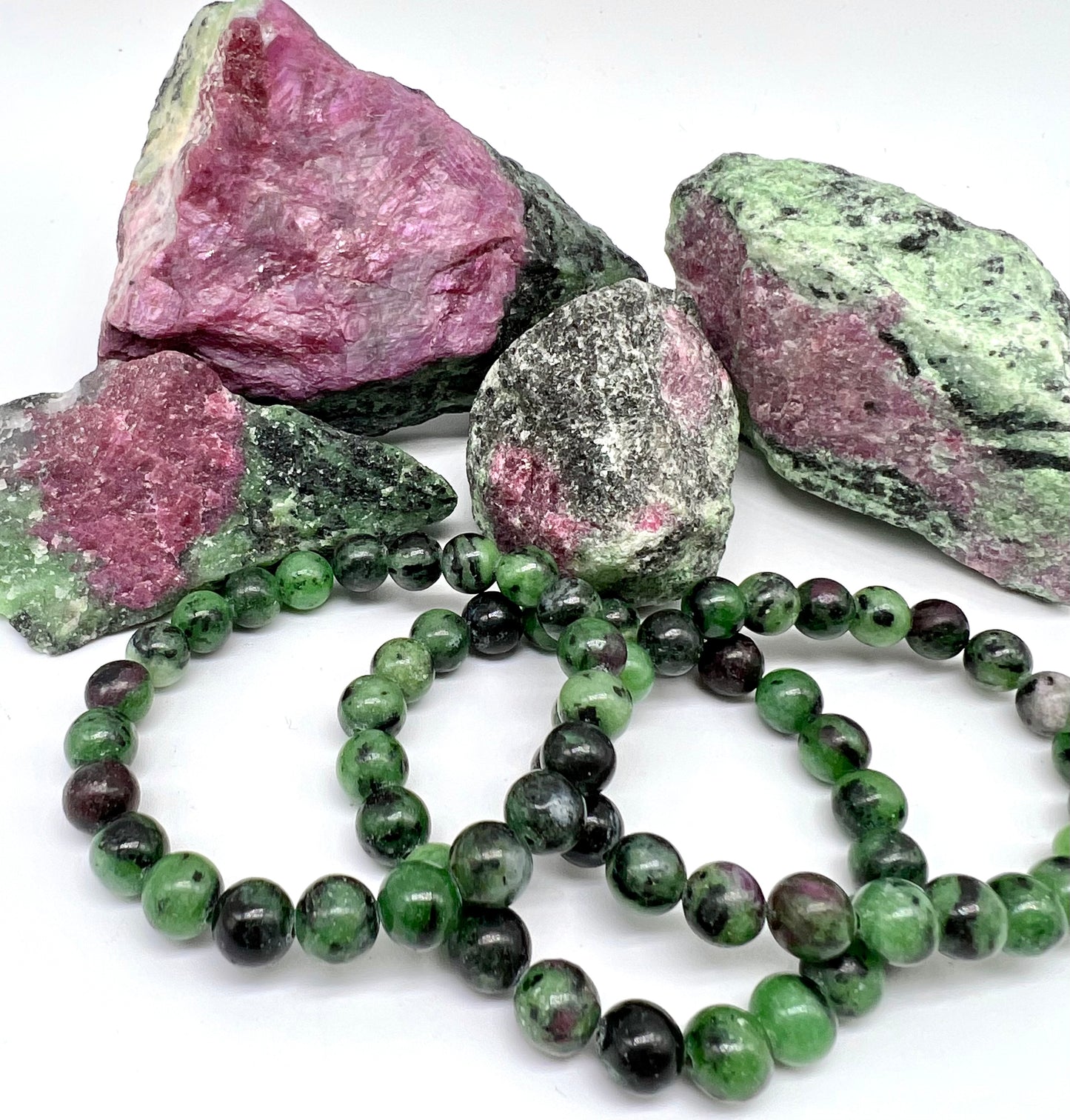 Ruby Zoisite Bracelet - Passion, Patience, Happiness, Abundance, Growth, UV